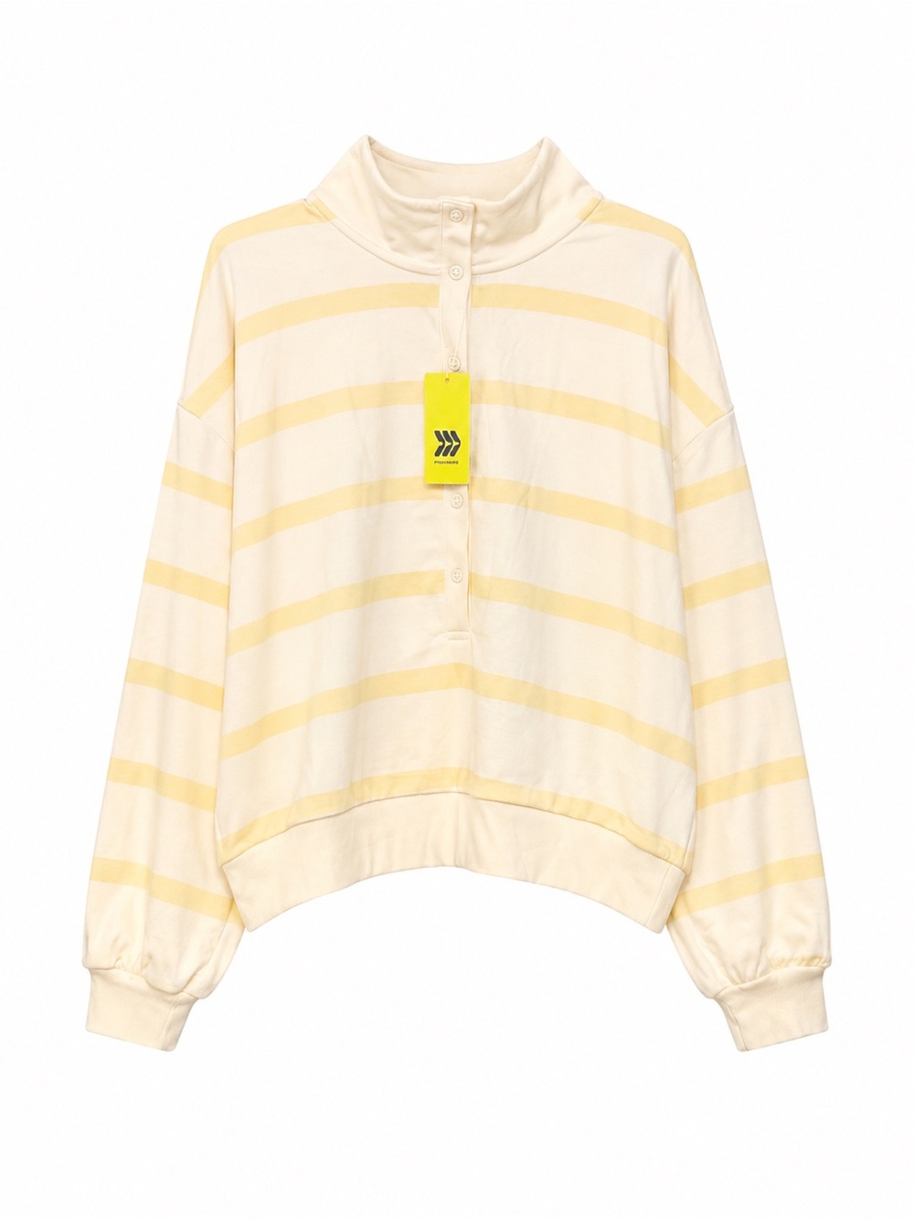 all in motion Cream Sweatshirt with Pale Yellow Stripes